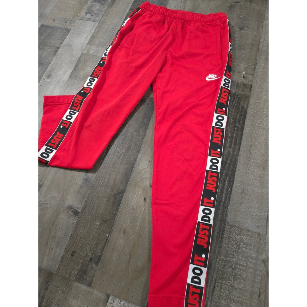 Nike Sportswear JDI Track Pants Men's University Red "Just Do It" Joggers Size S